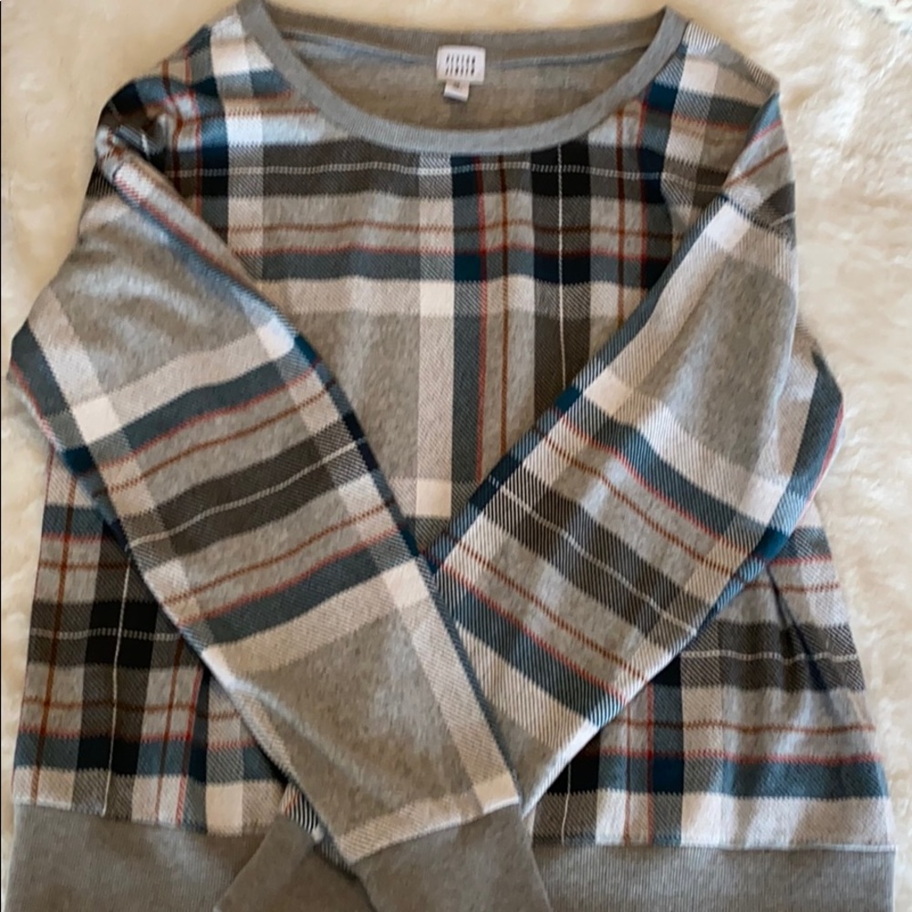 Evereve Peyton Jensen plaid sweatshirt
